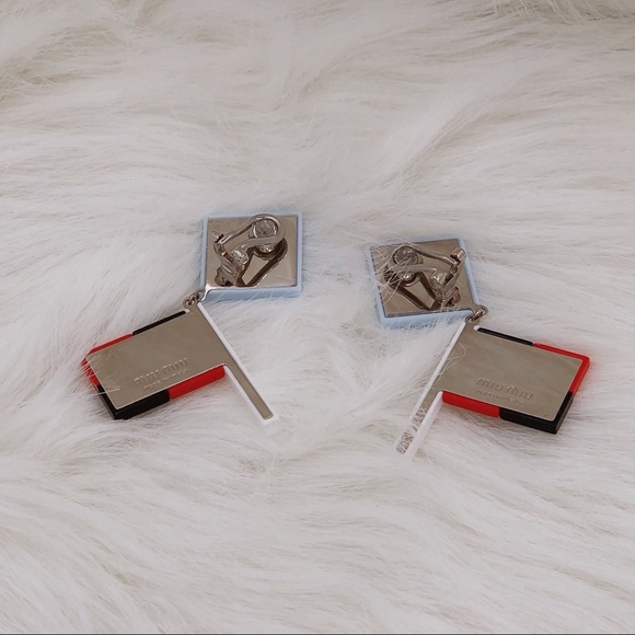 Miu Miu Brand New Blue Flag Earrings - Picture 2 of 3